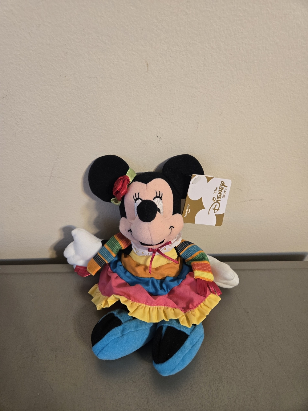 Disney Store Globe Trotting Mexican Minnie Mouse 8" Plush Toy